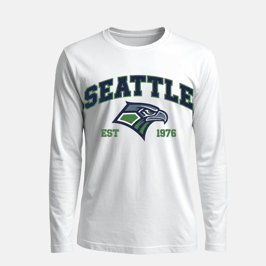 Seattle Seahawks 1976 Retro Long sleeve T shirt