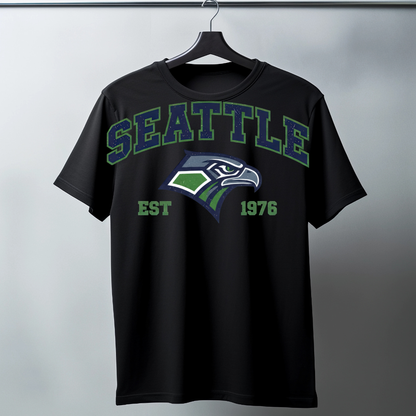 “Seattle 1976 retro football short sleeve tee”