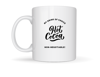 “Hot cocoa ceramic mug with cozy design”