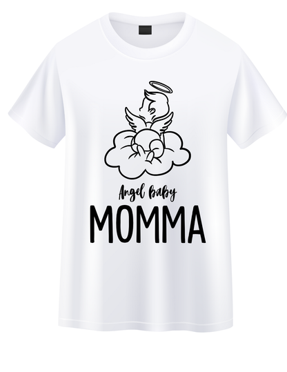 “Angel Baby MOMMA memorial t‑shirt with remembrance design”