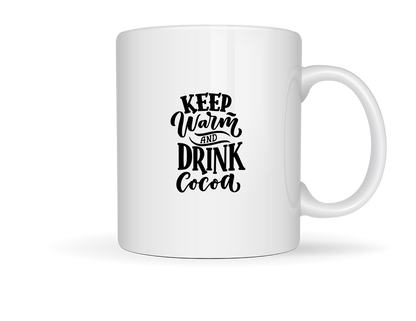 “Hot cocoa ceramic mug with cozy design”