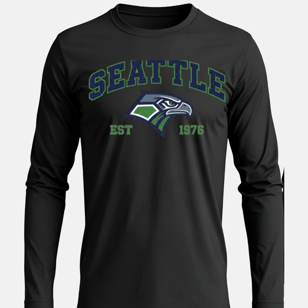 Seattle Seahawks 1976 Retro Long sleeve T shirt