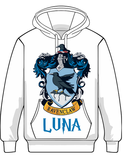 “Wizard‑inspired hoodie with house crest and custom lettering”