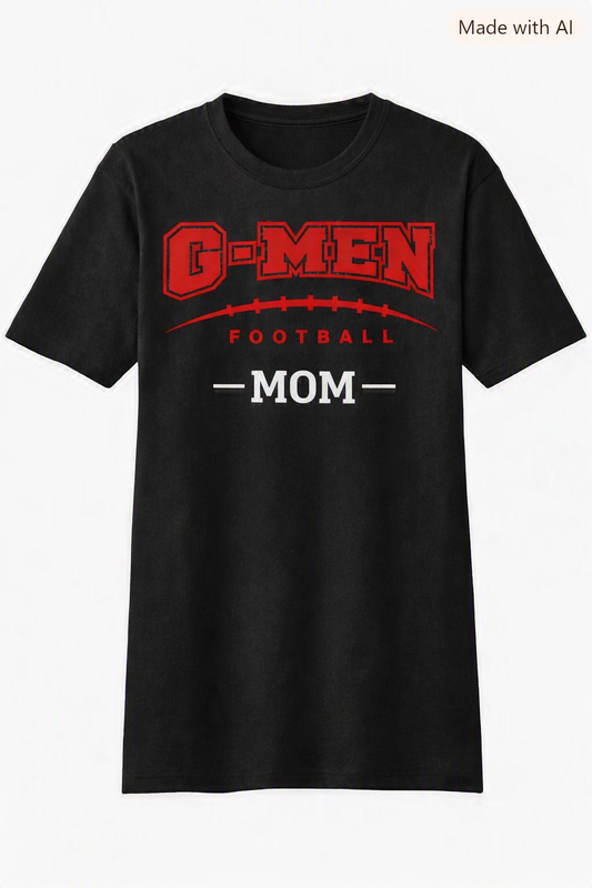 🏈 G‑MEN Mom Fan Gear T‑Shirt – Black & Red Edition