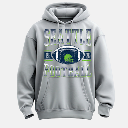“Vintage 1976 Seattle football hoodie in retro style”